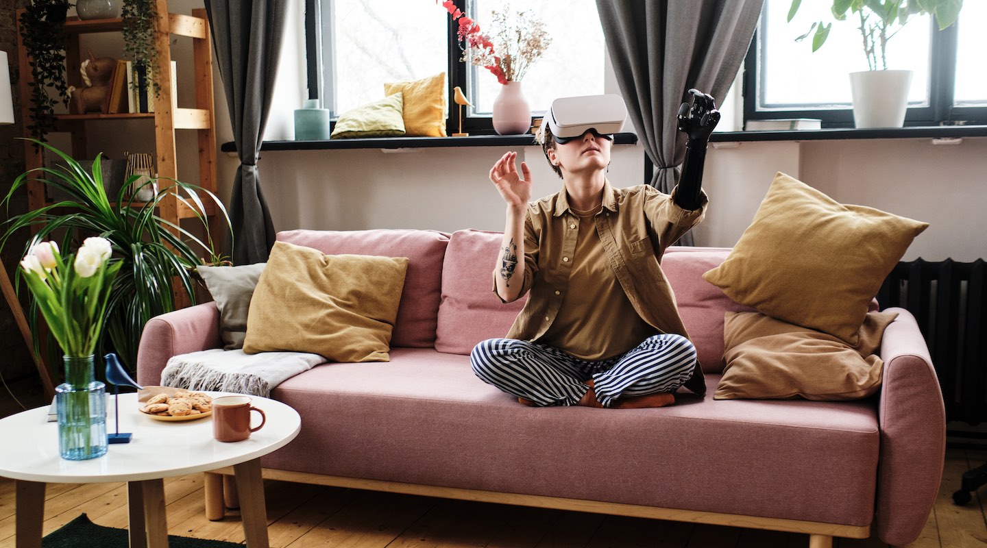 Woman playing VR